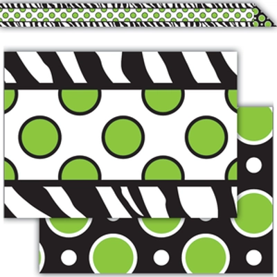 Zebra Green Dot Double-Sided Border