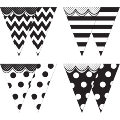 Big, Bold Black & White Pennants