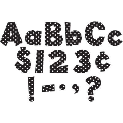 Black/White Dot 4" Fun Font Letters