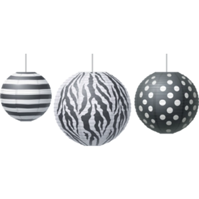 Big, Bold Black & White Paper Lanterns