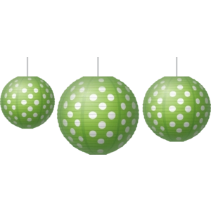 Lime Polka Dots Paper Lanterns