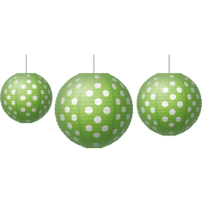 Lime Polka Dots Paper Lanterns