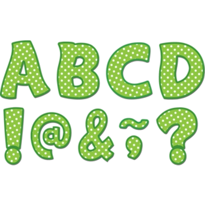 Lime Polka Dots Funtastic Font 3" Magnetic Letters