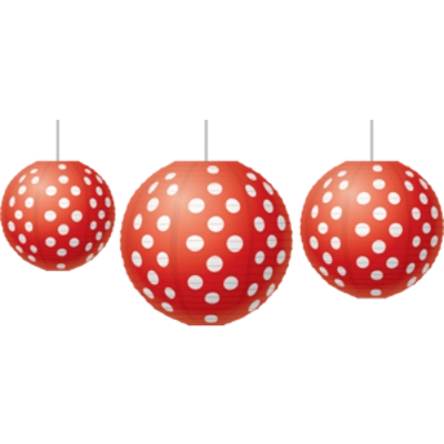 Red Polka Dots Paper Lanterns
