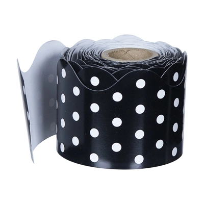 Black & White Dots Scalloped Borders