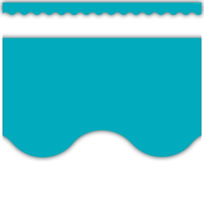 Teal Scalloped Border Trim
