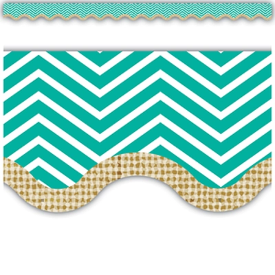 Chevron Burlap Scalloped Border Trim