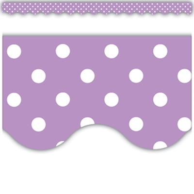 Orchid Polka Dots Scalloped Border Trim