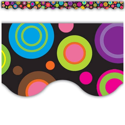 Colorful Circles Scalloped Border Trims