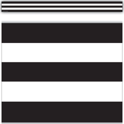 Black & White Stripes Straight Border Trim