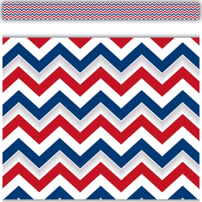 Patriotic Chevron Straight Border Trim