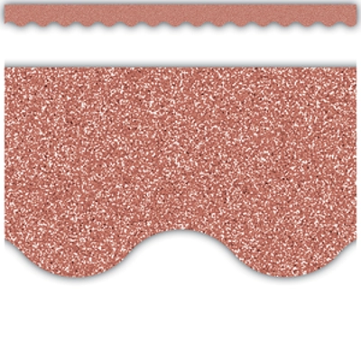 Rose Gold Glitz Scalloped Border Trim