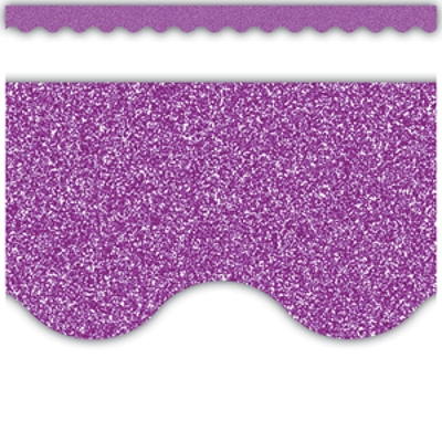 Purple Glitz Scalloped Border Trim