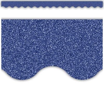 Dark Blue Glitz Scalloped Border Trim