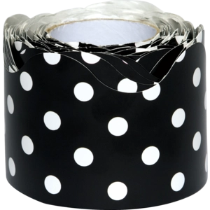 Black Polka Dots Scalloped R..