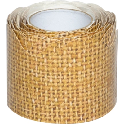 Burlap Scalloped Rolled Border Trim