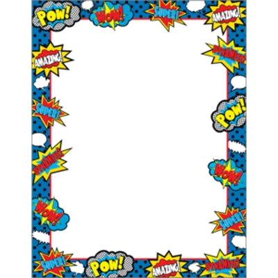 Superhero Blank Chart