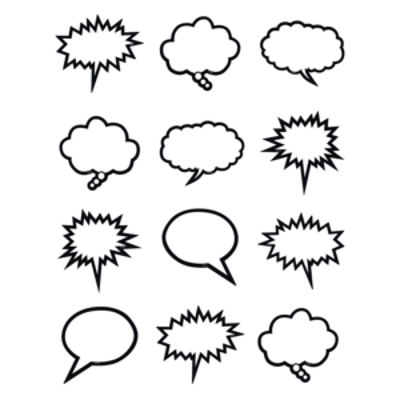 Black & White Speech/Thought Bubbles Mini Accents