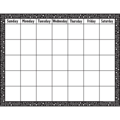 Black & White Crazy Circles Calendar Chart