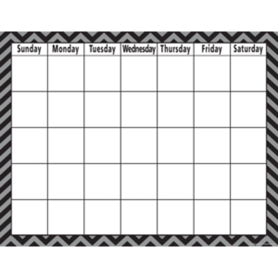 Black Chevron Calendar Chart