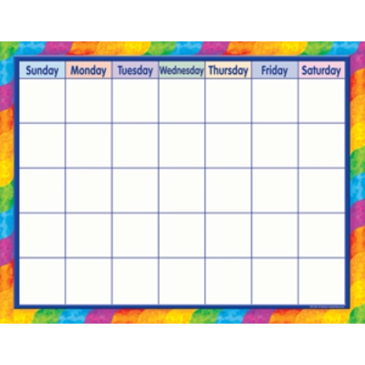 Rainbow Calendar Chart