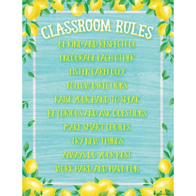 Lemon Zest Classroom Rules Chart