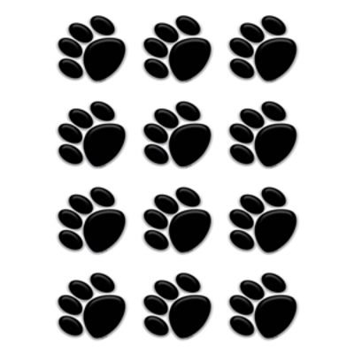 Black Paw Prints Mini Accents