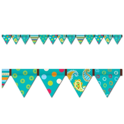 Dots on Turquoise Pennant Border