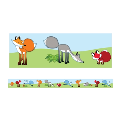 Playful Foxes Straight Borders