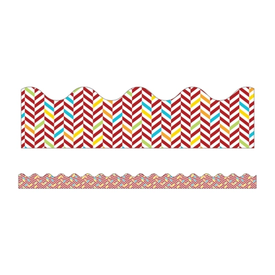 Hipster Herringbone Scalloped Borders