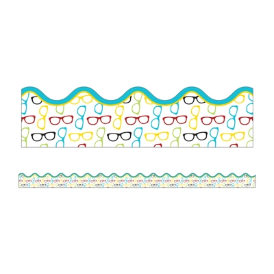 Hipster Glasses Scalloped Borders