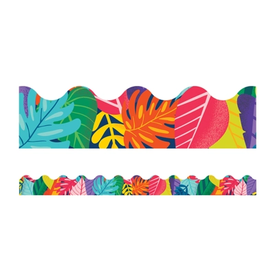 Colorful Leaves Scalloped Borders