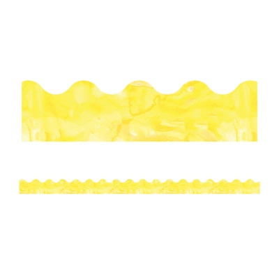Watercolor Yellow Scalloped Borders