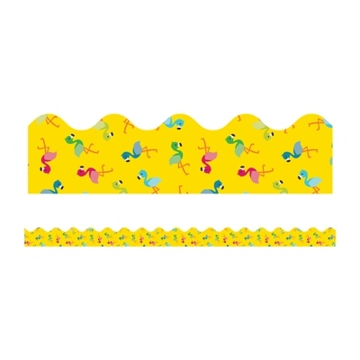 Flamingos Scalloped Borders
