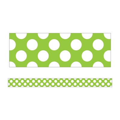 Lime with Polka Dots Straight Borders