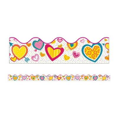 Hearts Scalloped Borders