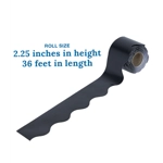 Black Rolled Scalloped Borders