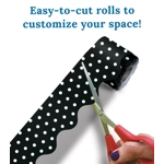 Black & White Dots Scalloped Borders