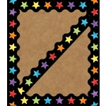 Watercolor Stars Scalloped Borders