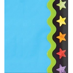 Watercolor Stars Scalloped Borders