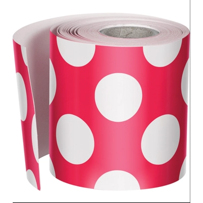 Red with Polka Dots Rolled Straight Borders