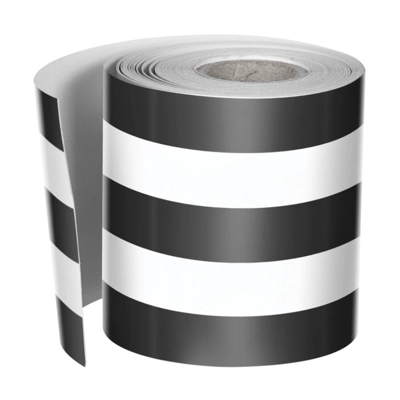 Black & White Stripes Rolled Straight Borders