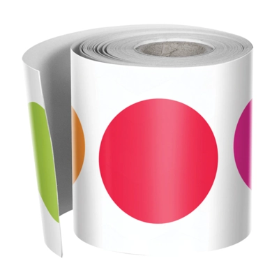 Rainbow Big Dots Rolled Straight Borders