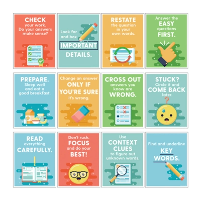 Mini Posters: Test-Taking Strategies Poster Set Grade 2-6