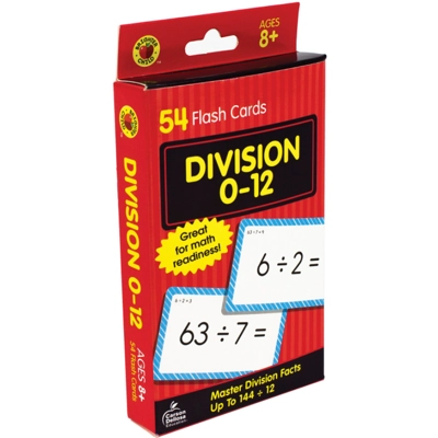 Division 0 to 12 Flash Cards Grade 3-5
