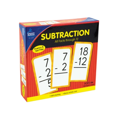 Subtraction All Facts through 12 Flash Cards Grade 1-3