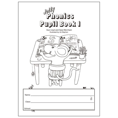 Jolly Phonics Pupil Book 1 (black & white edition) - in Cursive Letters