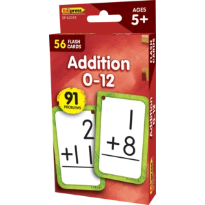 Addition 0-12 Flash Cards