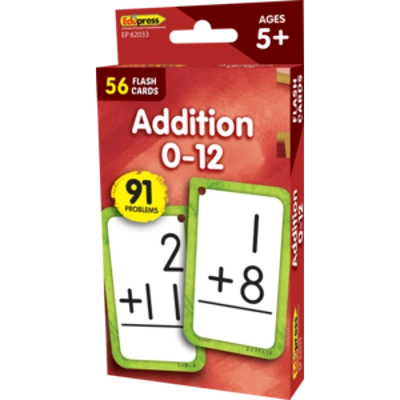 Addition 0-12 Flash Cards