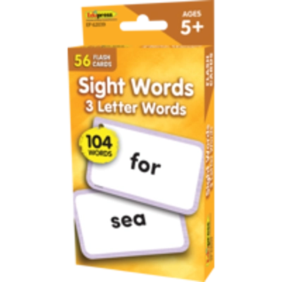 Sight Words Flash Cards - 3 Letter Words